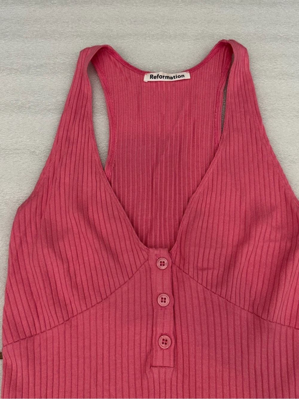Reformation Ribbed Mini Summer Dress - Picture 3 of 4